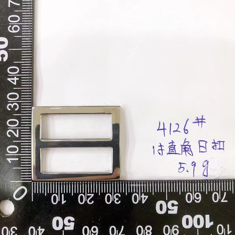 亜鉛合金製日本式バックル、直角シルバーメタルダイカスト角型3段階バックル、高級荷物用バッグウェビング調整バックル|undefined