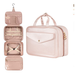 Amazon Waterproof Travel Toothbrush Holder and Makeup Bag Set, Wash Bag and Grooming Kit