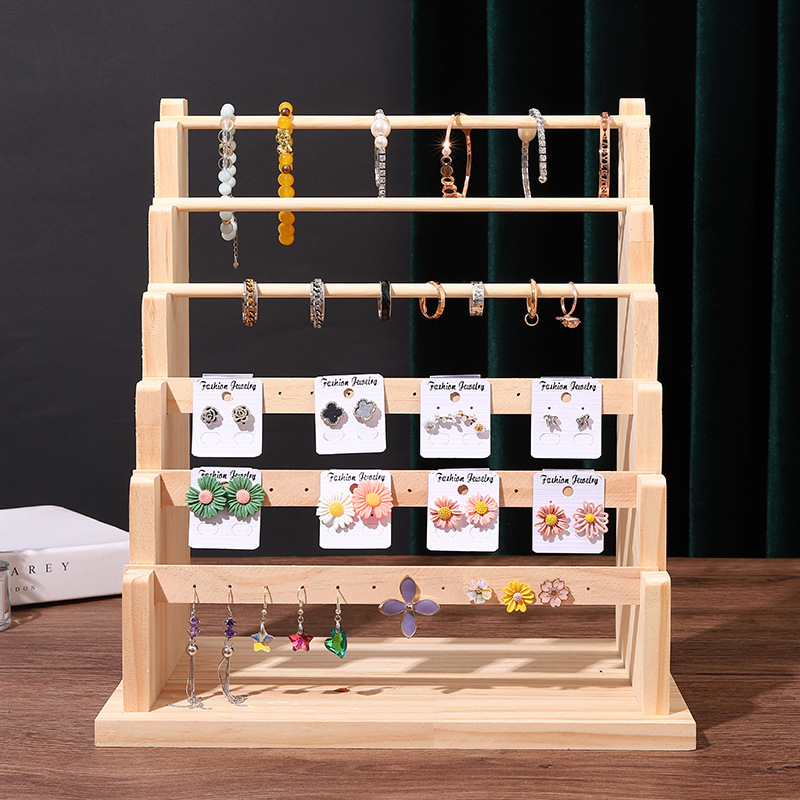 便雅原木耳环展示架手镯手链戒指挂架珠宝首饰柜台陈列道具摆摊架|ru
