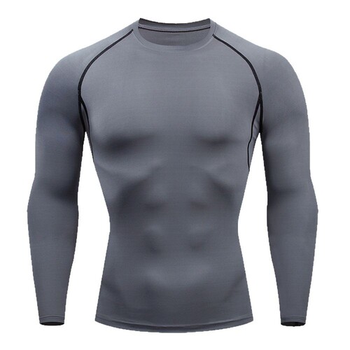 PRO Cross-border source manufacturers Men's fitness long-sleeved tight-fitting quick-drying high-elastic sports running training clothes Shaping clothes