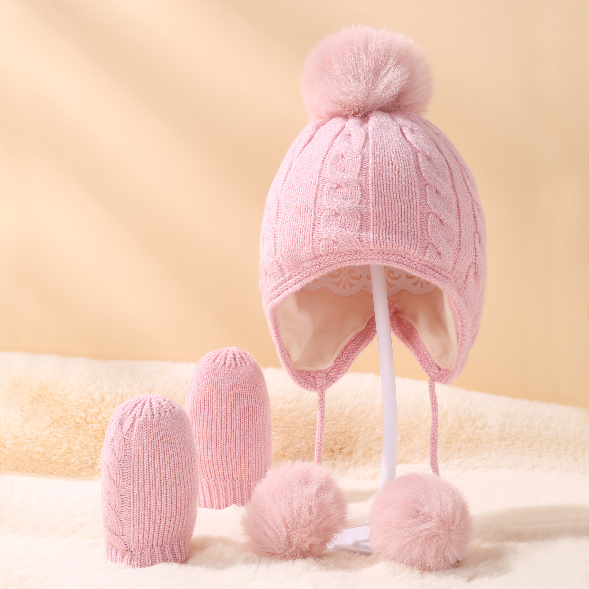 Children Unisex Fashion Solid Color Pom Poms Wool Cap display picture 4