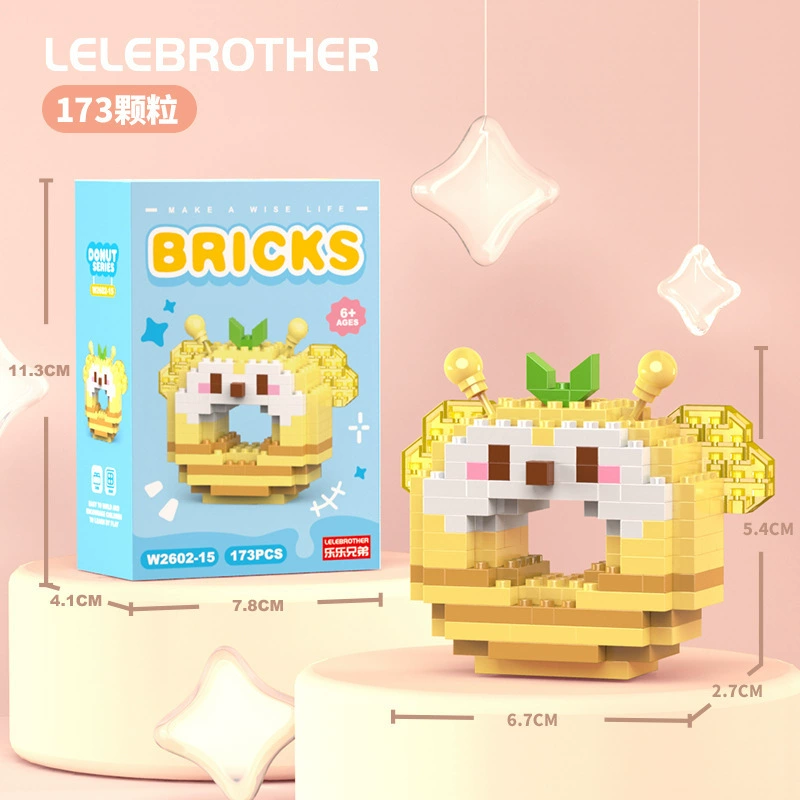 Micro‑block cartoon doll constructor (Lego style), strawberry & mini bears, blind box, micro pieces