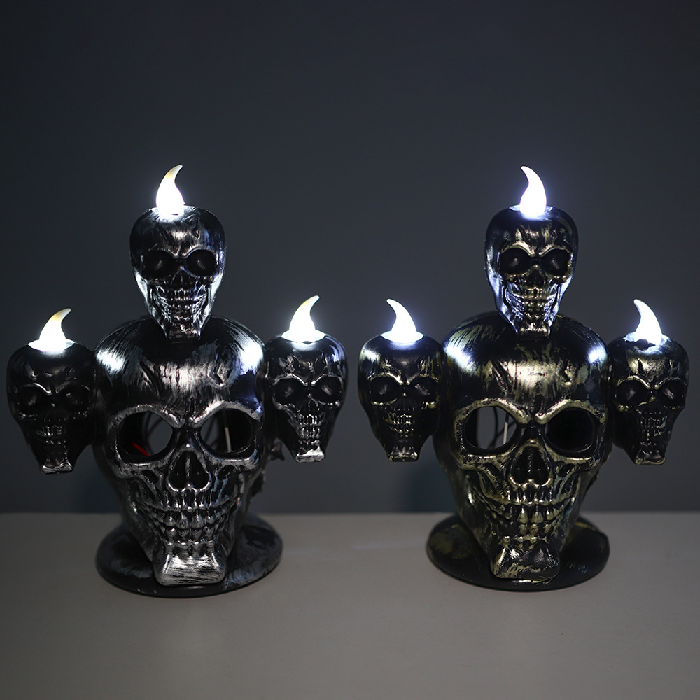 Decoración de Halloween retro calavera lámpara horrores decoración lámpara de calabaza lámpara LED luz de noche luminosa electrónica
