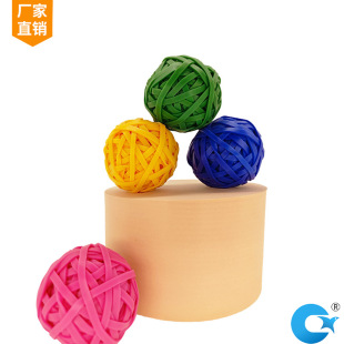 Colorful Rubber Band Ball Tpr High Elasticity Durable Diameter 38mm Rubber Ball Children's Toy Ball Environmental Protection Wholes