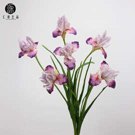 梦幻色彩 仿真花油画鸢尾花爱丽丝PU假花 婚庆花艺家居配材插花艺