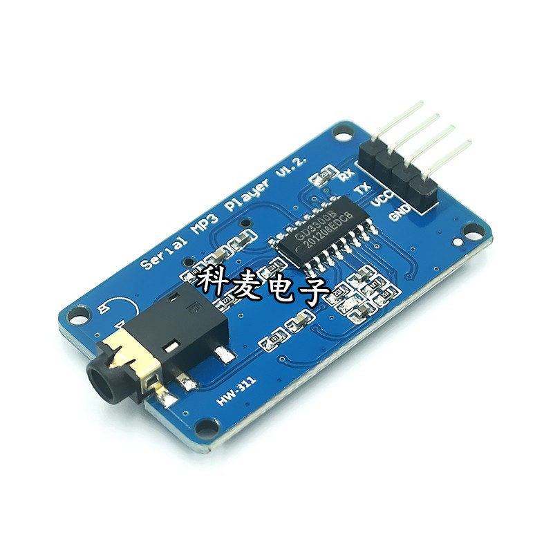 YX5300 兼容YX6300 UART TTL串行MP3音乐播放器模块Micro SD