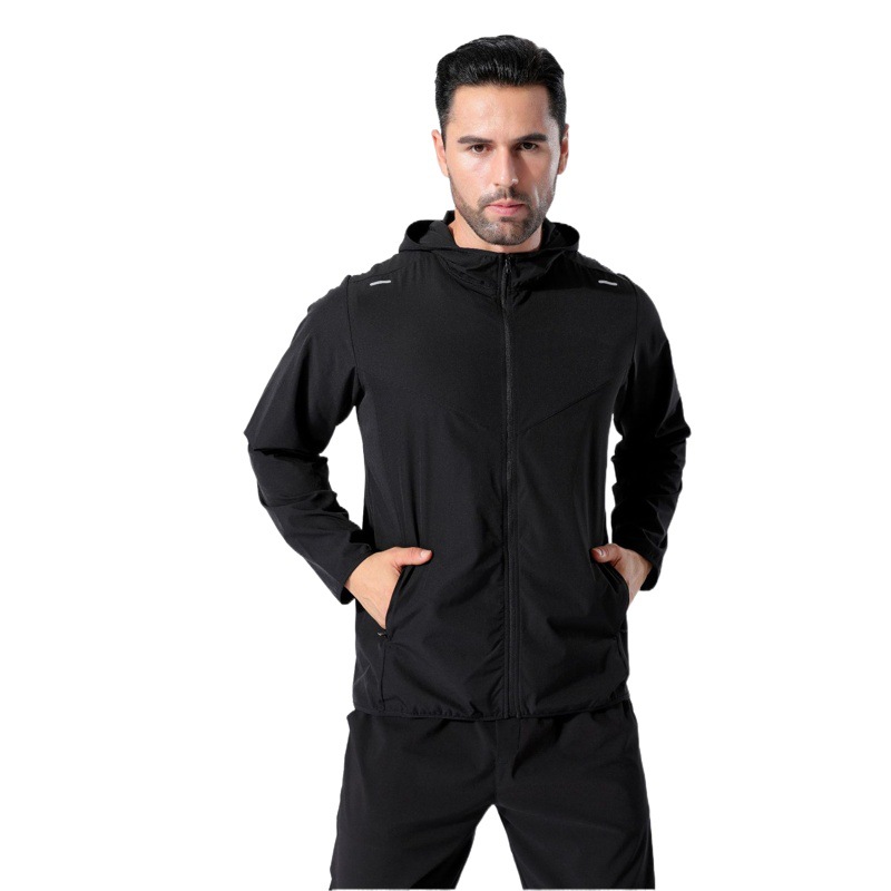 Unisex Tops for Men and Women, Autumn and Winter Cardigans, Long-Sleeved Hooded Sportswear, Stretchy, Zero-Restriction, Thin Jackets