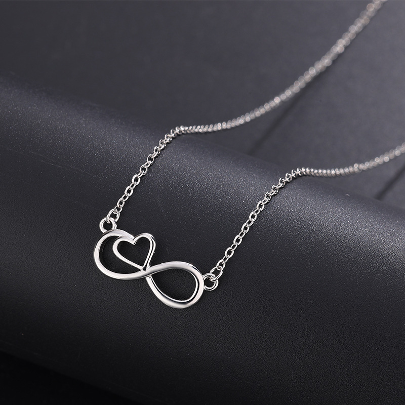 Amerikaanse Infinity 8-vormige hartketting voor dames, minimalistische en modieuze sleutelbeenketting._voghion.com