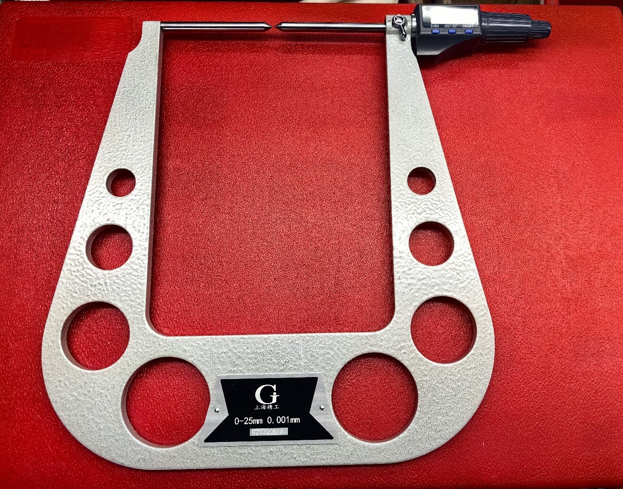 加宽千分尺弓深数显尖头刹车片千分尺0-25弓深200mm