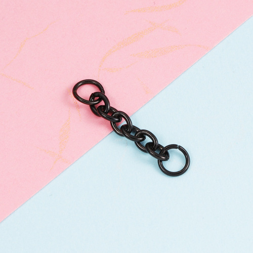 Cross-border new stainless steel key ring connector jewelry accessories DIY cross chain double-ended hanging ring 34mm tail chain