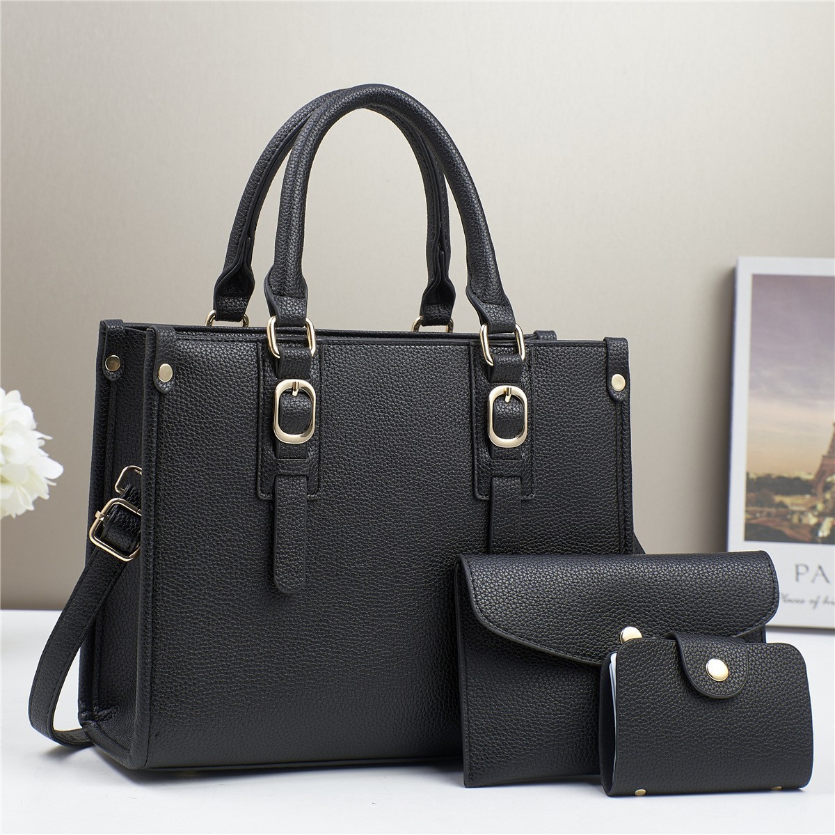 Bolso de tres piezas para niños y madres bolso de tres piezas con textura bolso de hombro de moda comercio exterior al por mayor bolso de mujer de Taizhou bags de calidad