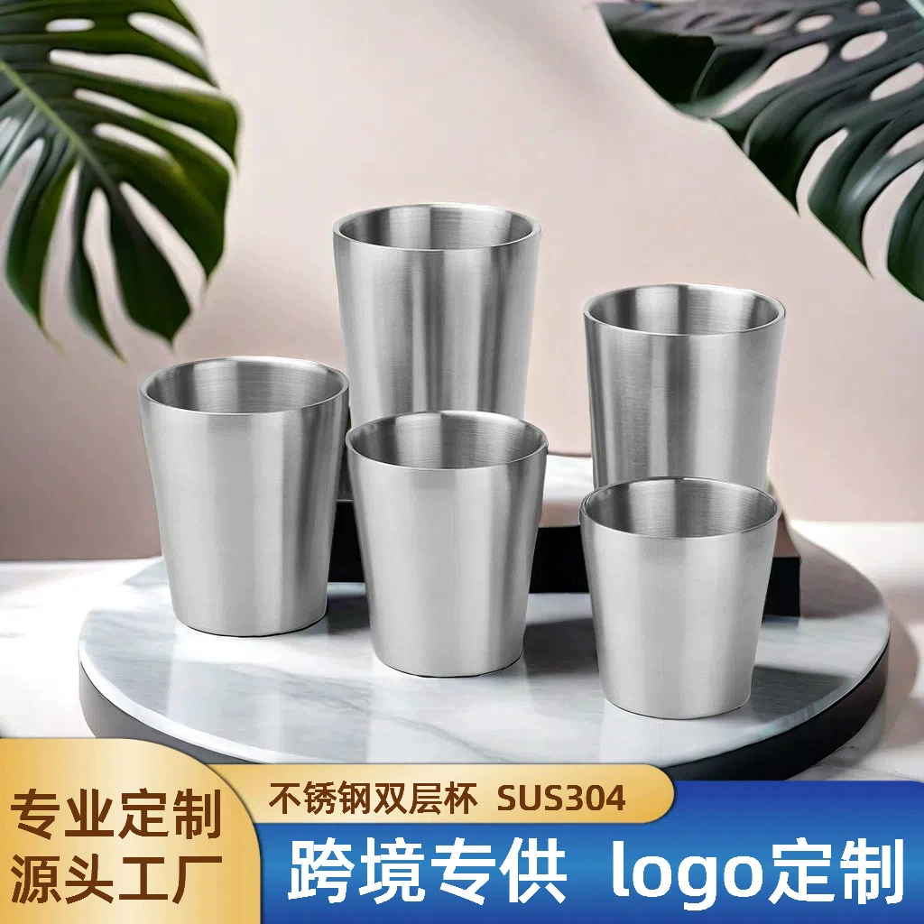 304 Нержавеющая сталь Двухслойные чашки ins Корейский двойной стенный напиток Пивной бокал для напитков