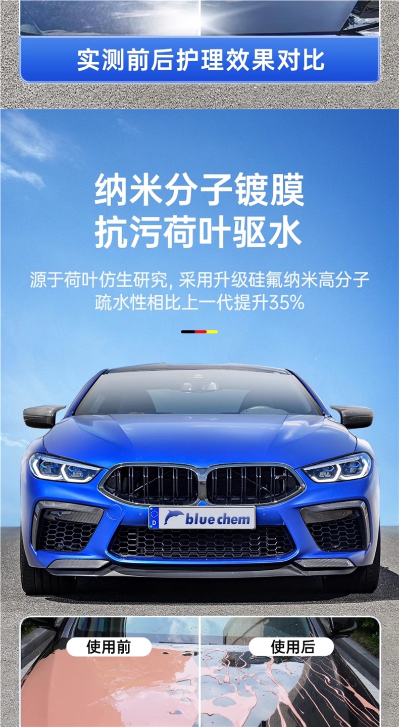 German Blue Dolphin Car Cover Maintenance Liquid, Invisible Car Cover Special Care Solution, Cleaning Agent, Color Change Film, Coating, Waxing