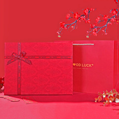 聖誕新款復古蝴蝶結包裝盒天地蓋禮品盒創意飾品口紅香水禮盒