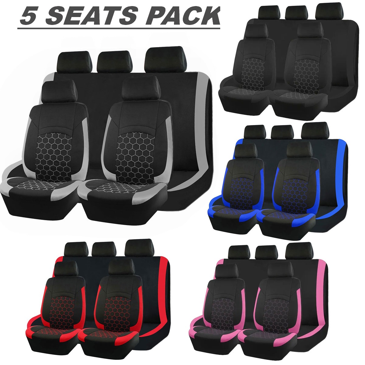Foreign Trade Cross-Border Amazon Aliexpress Russia Mexico Hot-Selling Universal Car Seat Cover Protector 5-Seater