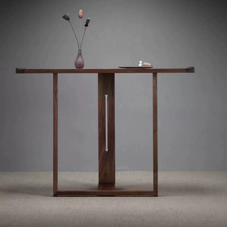 新中式北美黑胡桃供桌神台佛桌财神台玄关桌香案台实木条案几供台