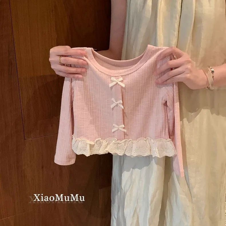 女童甜美上衣秋装2025新款小童女宝宝洋气打底衫百搭打底裤两件套|undefined