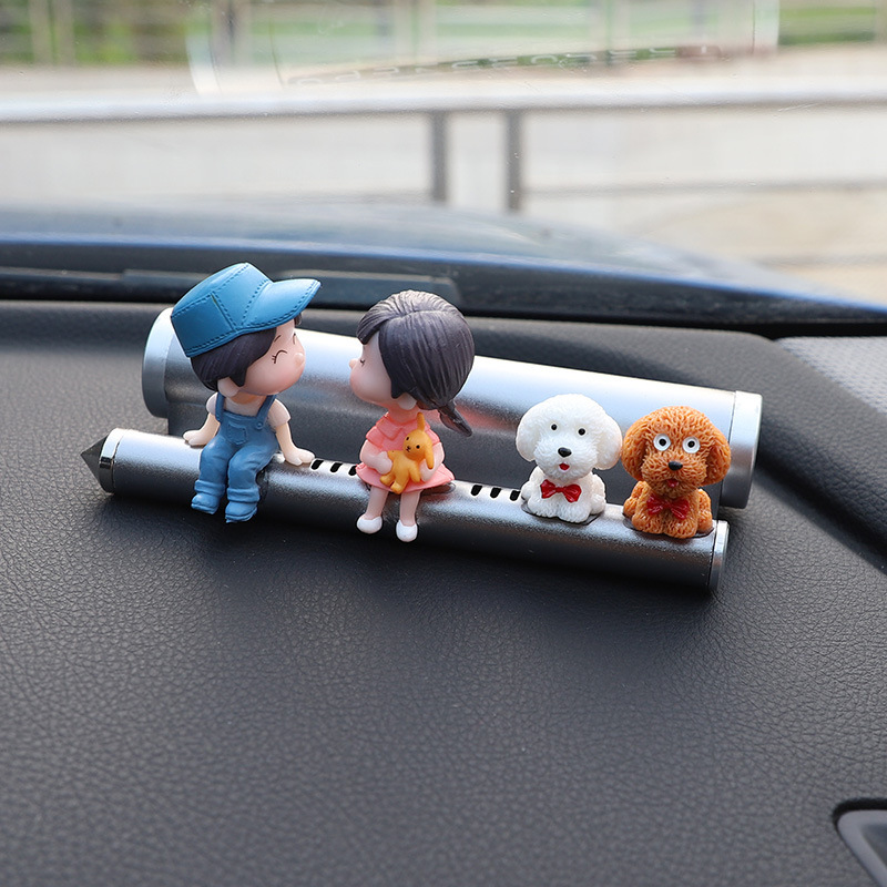 Aika Car Parking Number Plate Temporary Stop Phone Number Creative Cute (Nömrəli dayanma kartı) - blue-hat-2-dogs-silver-safety-hammer-aromatherapy-parking-sign