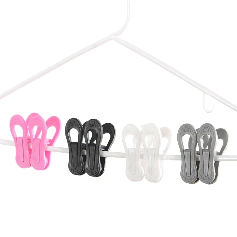 Cabeza redonda PP clip de plástico multifuncional tubo redondo accesorios de suspensión a prueba de viento ropa de secado fijo clip negro blanco