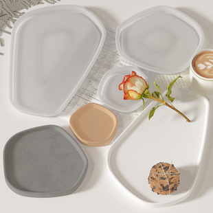 Crystal Drop Glue Irregular Coaster Silicone Mould Diy Plate suit Ins Style Storage Tray Gypsum Abrasive Tool