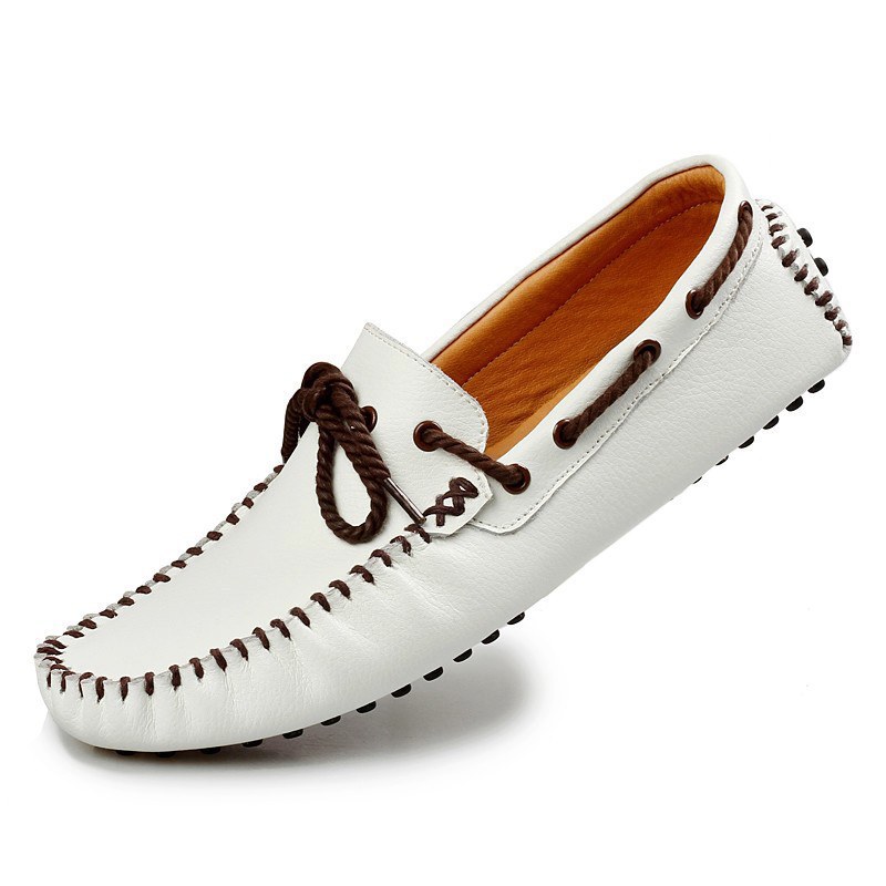 Men's Casual Lace-up Leather Moccasins Driving Shoes Flat Breathable Loafers Fashion _voghion.com