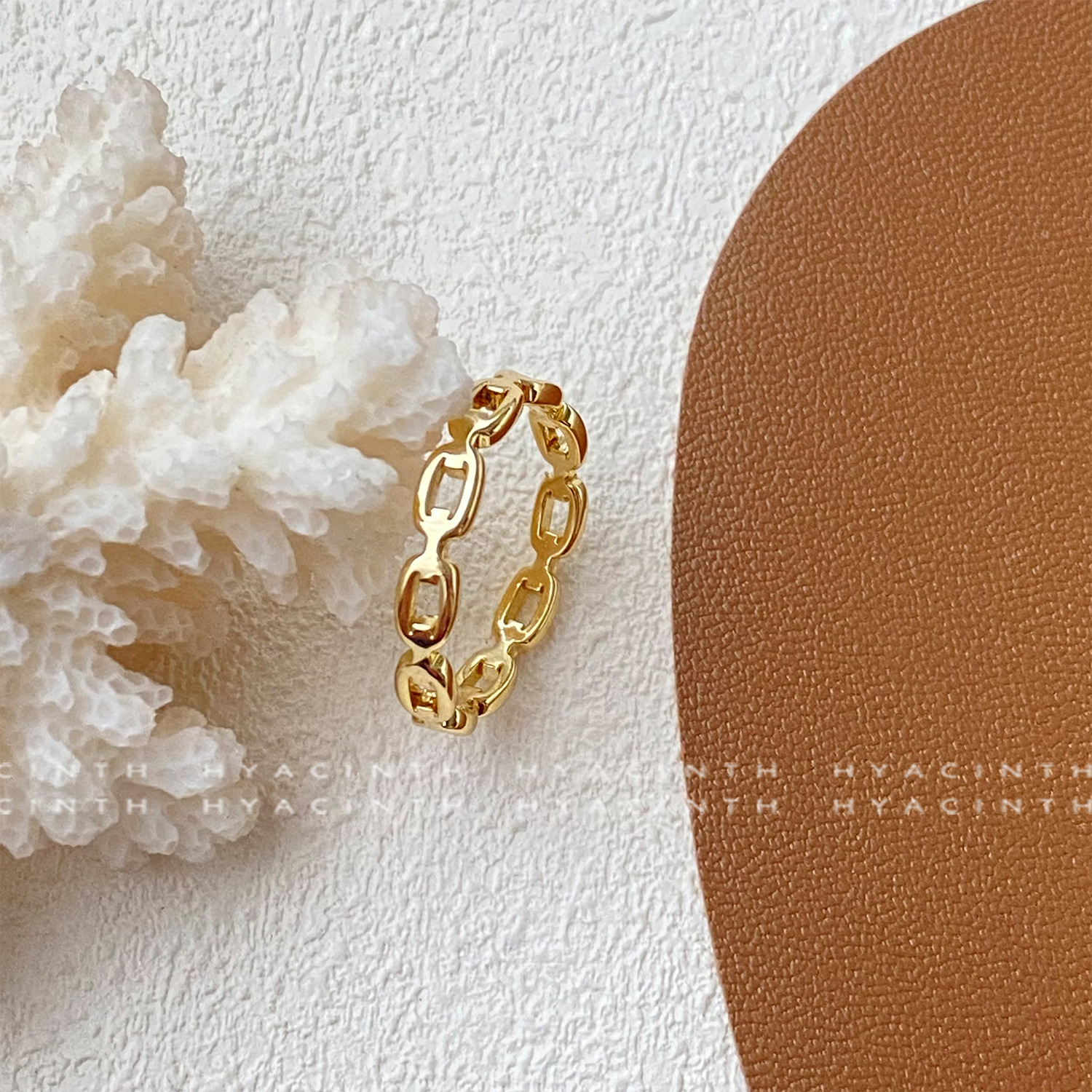 韩国时尚简约细圈扣环戒指欧美流行小众风食指戒网红潮人对戒饰品