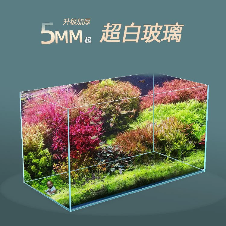 Jinjing ультра-белый аквариум прямоугольная гостиная столешница небольшой бетта рыбка золотая рыбка водная трава экологический пейзаж Черепаха