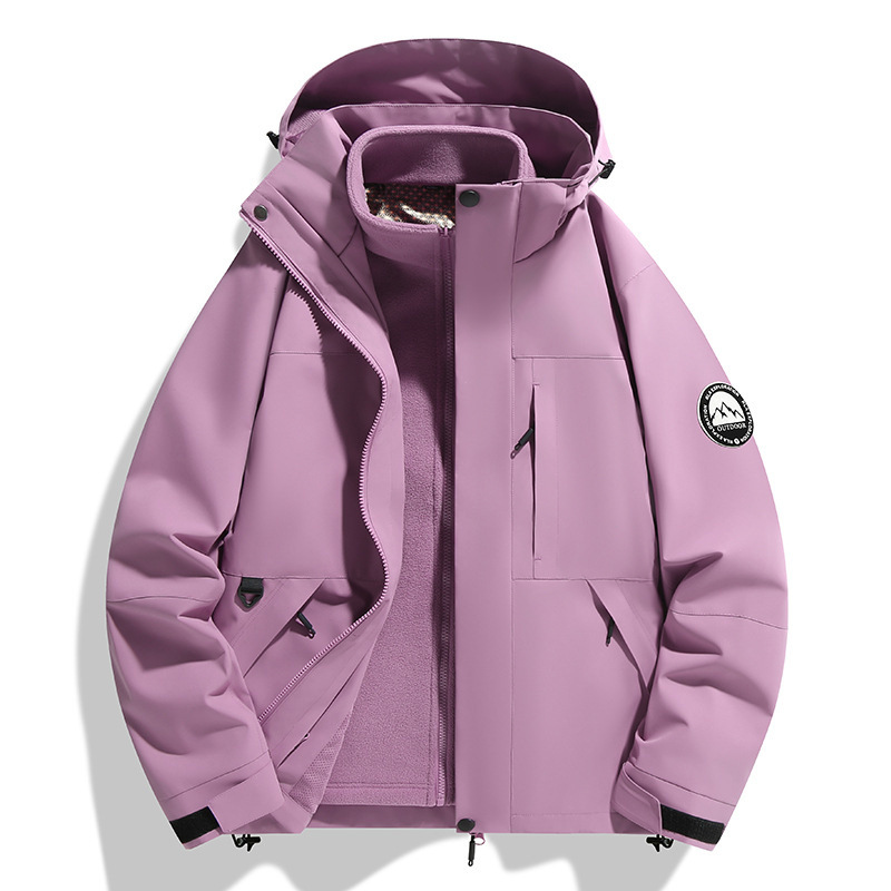 Three-Proof Jacket for Women, Three-In-One Jacket for Men, Outdoor Hiking and Mountain Climbing Windproof and Waterproof Jacket, Mountaineering Jacket for Men