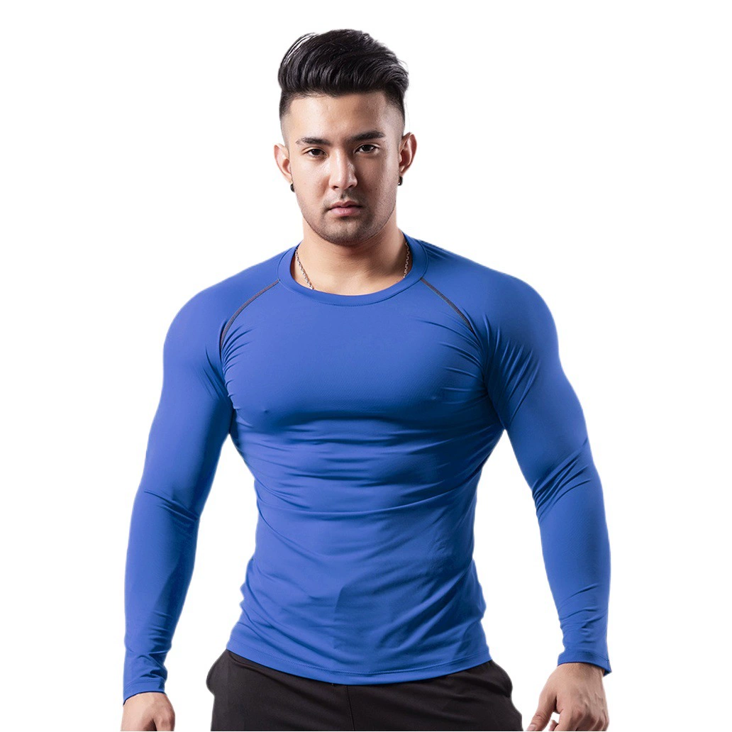 Мужская спортивная одежда Sigetu для фитнеса, весенне-летние эластичные быстросохнущие тайтсы, спортивная футболка с короткими рукавами для баскетбола, тренировок и бега