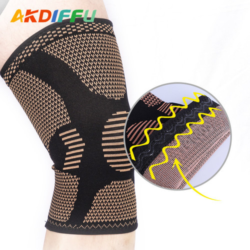 Outdoor sports knee pads, knitting knee pads, copper ion knee pads, copper fiber four-way elastic nylon knee pads for basketball and volleyball
