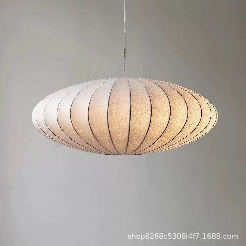 Wabi-Sabi Style Dining Room Pendant Light Bedroom Designer Living Room Japanese-Style Pumpkin Retro Silk Homestay New Chinese-Style Book Lamp