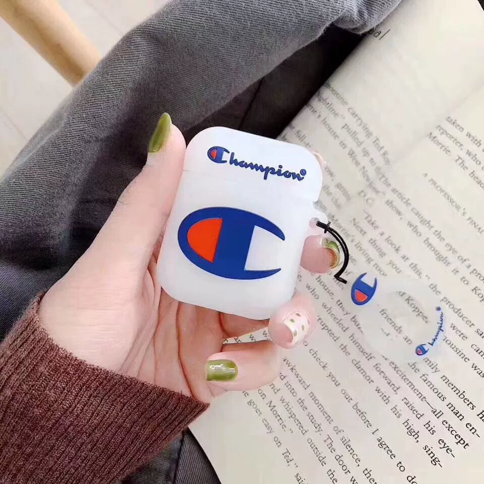 Силиконовый защитный чехол (совместим с Apple) для AirPods 1/2, милые мультяшные дизайны, с крючком/кольцом