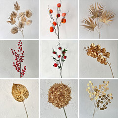 New Year Ornaments New Year's Eve Flower Golden Simulated Flower Hug Bucket Fortune Bucket Holly Fortune Fruit Flower Arrangement Home Decoration Artificial Flower