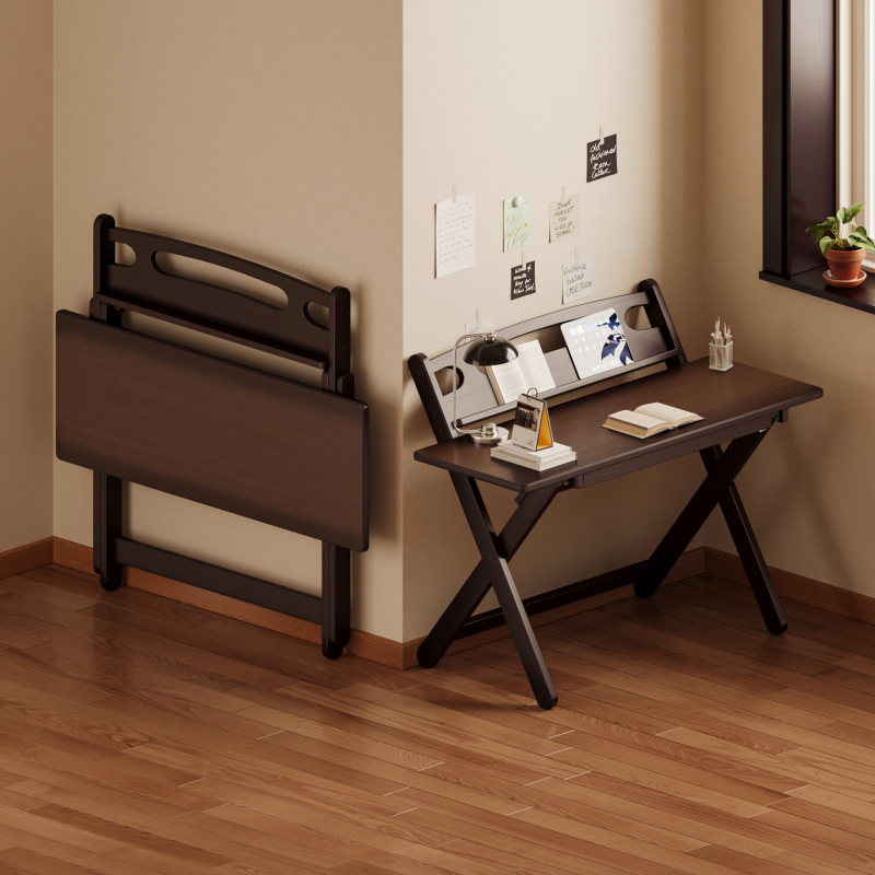 Folding Desk for Children's Bedroom, Installation-Free, Multi-Functional Home Office and Study Desk, Multi-Purpose Portable Table and Chair for Study Room