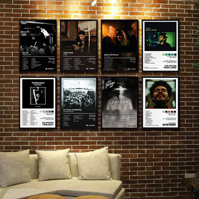 Vinyl record European and American band music album cover poster canvas painting Amazon cross-border living room wall decorative painting Vinyl record European and American band music album cover poster canvas painting Amazon cross-border living room wall decorative painting
