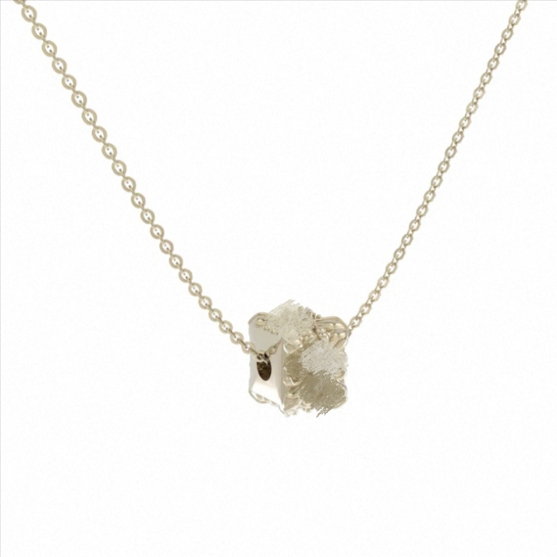 Three-Fold Iris Flower Square Pendant Necklace, Niche Style, Vintage Light Luxury Clavicle Chain for Women, Wholesale
