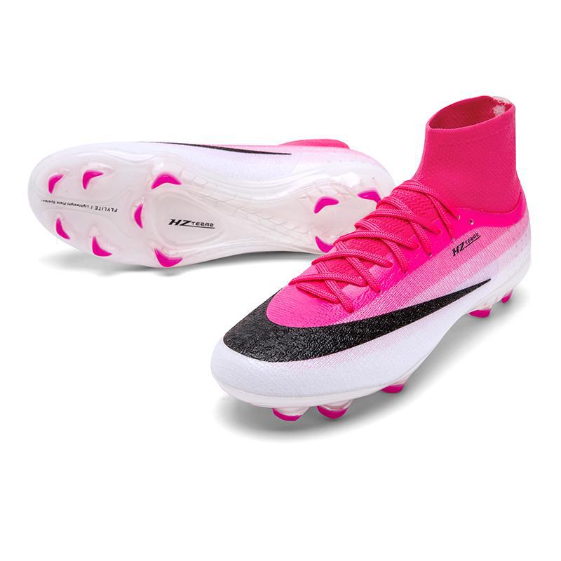 Zapatillas de Fútbol de Cuello Alto para Niños 17 de TPU y Malla para Césped Artificial
