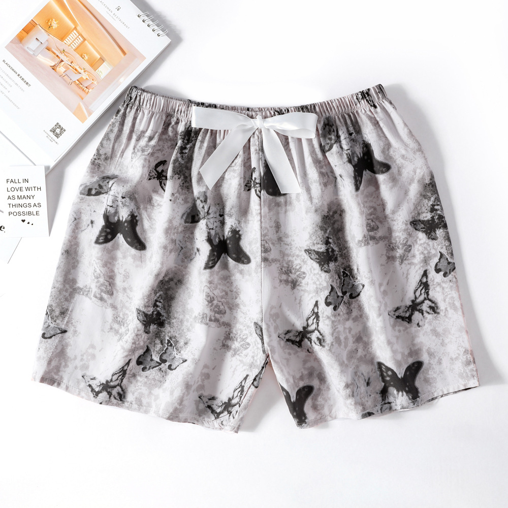 45 pantalones cortos de seda de algodón de verano delgados pijamas transpirables de algodón sintético ultra corto ropa de casa de gran tamaño de playa para mujeres