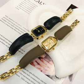 米莉莎Mishali手镯式手表香风法国小众轻奢复古皮带手链拼接女表