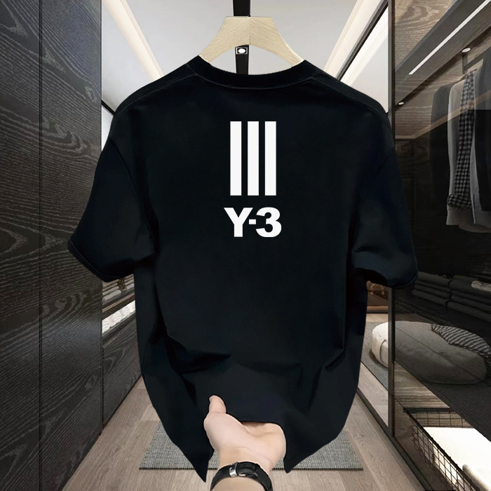 メンズ半袖tシャツ2024夏新作メンズファッションカジュアル韓国版純綿丸襟プリント半袖tシャツ