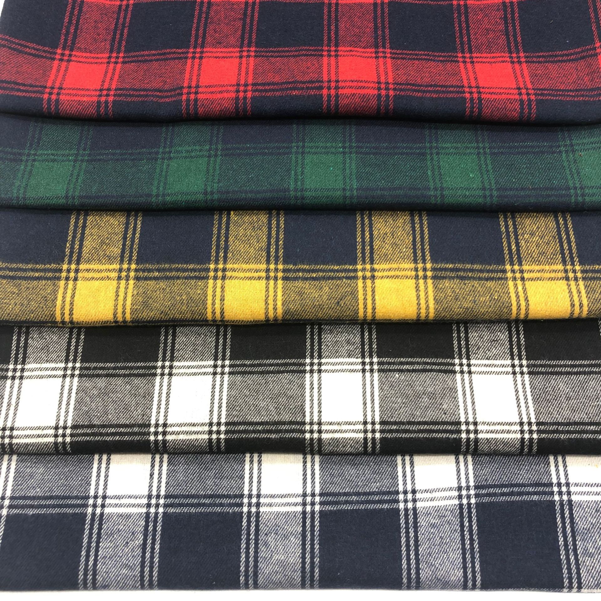 涤棉色织磨毛格子布 春夏衬衫童装格子面料  跨境面料现货