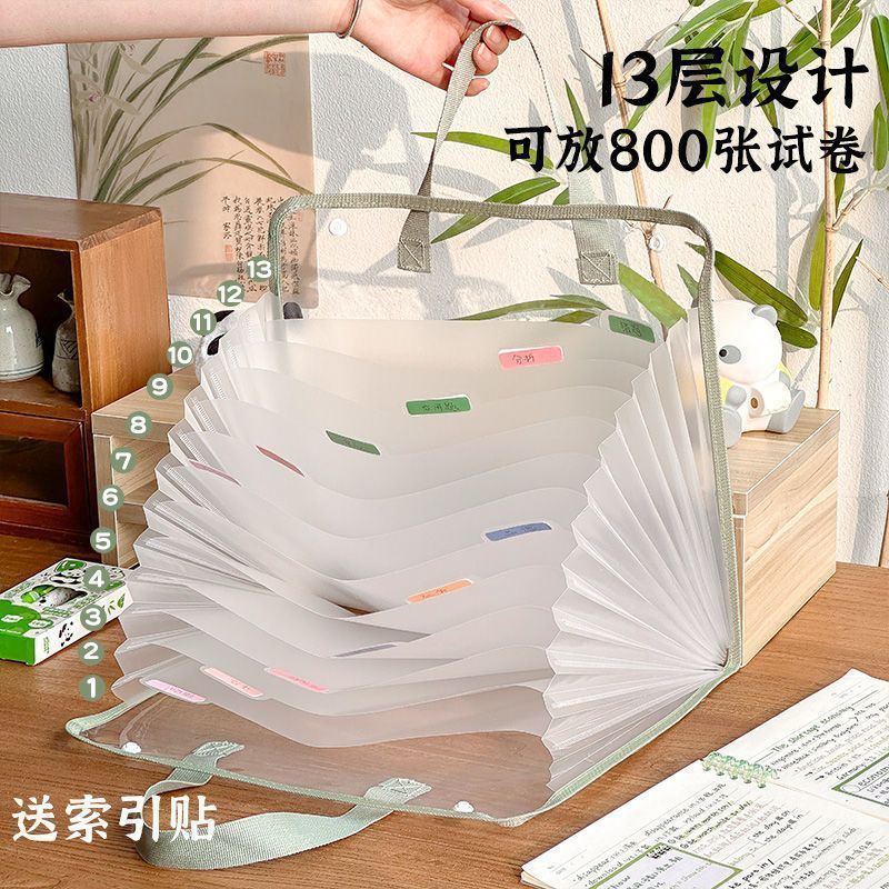 Fabricante mayorista A4 bolsa de acordeón transparente multifuncional de gran capacidad de carpeta bolsas de papel de prueba de estudio multicapa