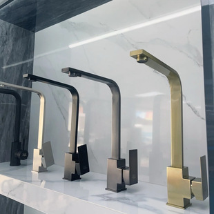 Manufacturer Wholesale Seven-Character Square Hot and Cold Kitchen Faucet Stainless Steel Sink Sink Sink Vertical Faucet