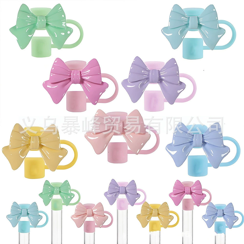 Соломенная крышка Stanley с бантом, соломенная заглушка 10 мм, силиконовая пылезащитная заглушка, аксессуары для чашки с водой 30-40 унций