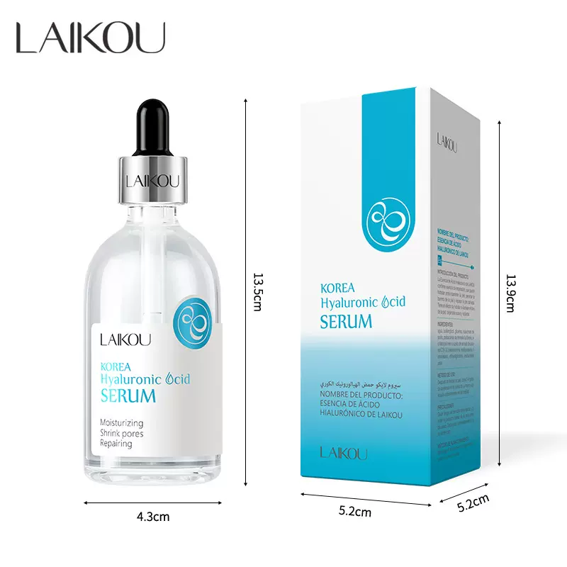LAIKOU莱蔻玻尿酸精华100ml 面部护理精华液护肤品厂家跨境批发