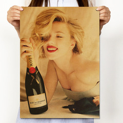 Cross-border European and American Celebrity Poster &mdash; Vintage Nostalgic Kraft Paper Poster for Bar Wall Decoration, No Adhesive Backing