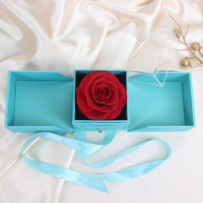 情人节永生玫瑰花首饰盒批发创意玫瑰亚克力成品礼盒摆件跨境|ms