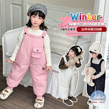 儿童冬季羽绒裤2024新款男宝宝洋气羽绒背带裤女童冬装舒适保暖裤