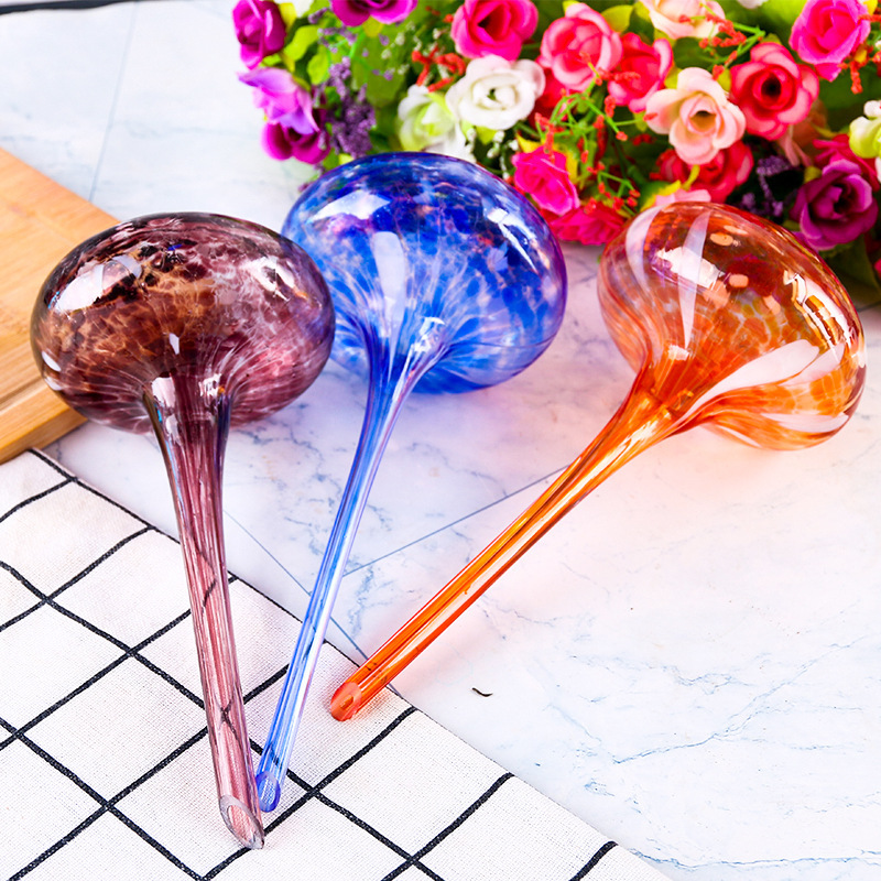Creativo riego automático de vidrio de colores, riego por goteo de agua, riego por goteo de agua doméstico, bola de agua, goteo de plantas perezosas