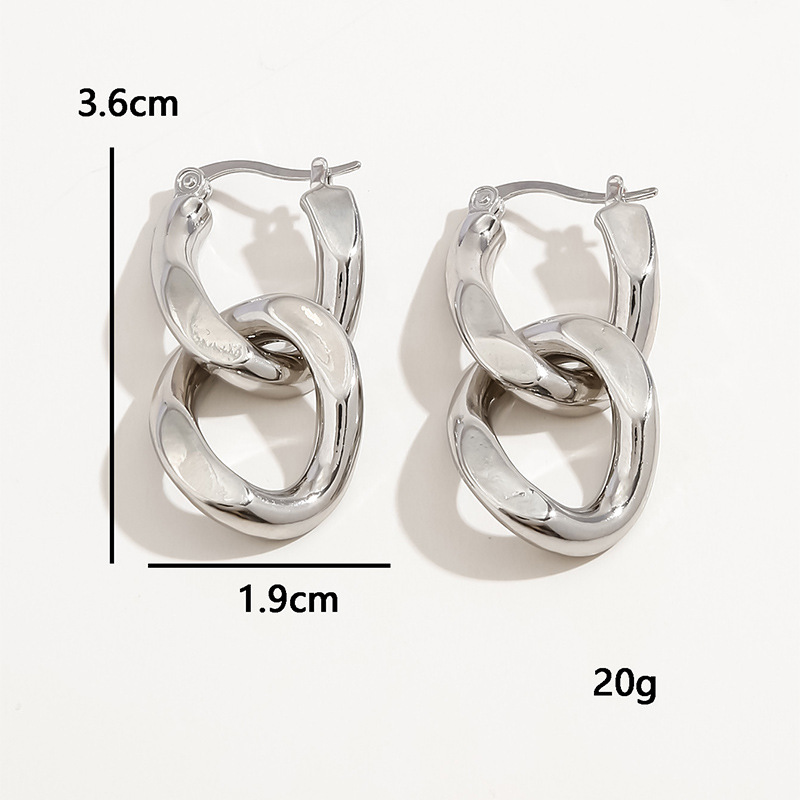 Fashionable creative design geometric copper universal earrings